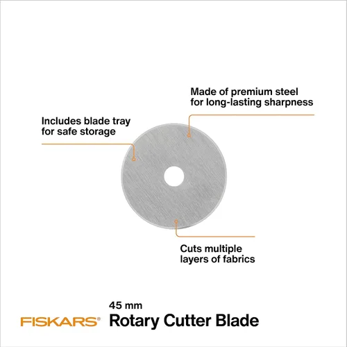 Miniatura 3 de Fiskars. Cuchillas giratorias de 45 mm. 2 por paquete. Cuchillas de repuesto para cortadoras giratorias. Corte de precisión para acolchados