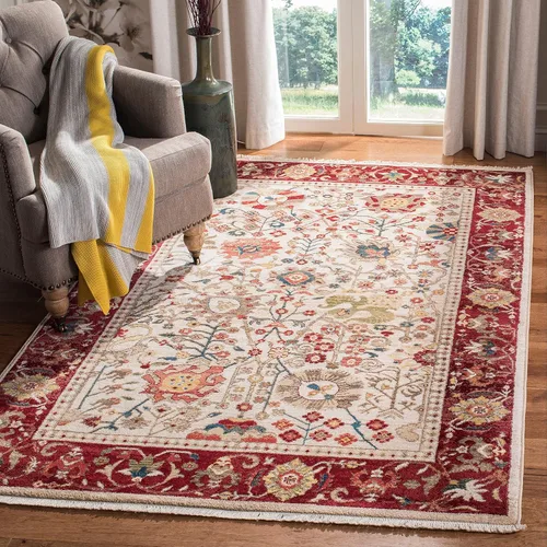 Miniatura 25 de SAFAVIEH Kashan Collection - Alfombra de área de 2 x 3 pies, color beige y gris pardo, diseño oriental tradicional, no desprende pelusa y de fácil