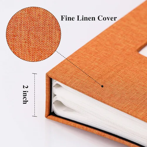 Miniatura 57 de Vienrose - Álbum de fotos de lino con 300 bolsillos de 4 x 6 pulgadas, cubierta de tela, para bodas, familias, aniversarios y bebés Morado