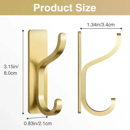 Miniatura 9 de pickpiff Ganchos Adhesivos de Pared para Abrigos - Colgador de Puerta Resistente Adhesivo, Gancho de Metal para Colgar Toalla, Bolso, Bata, Mochila