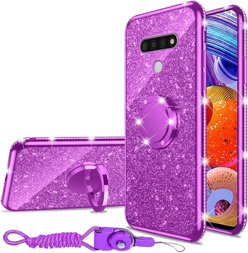 Miniatura 17 de nancheng Bonita funda de teléfono con purpurina para LG Velvet 5G (LM-G900)/LG Velvet 5G UW Lujo Brillante Suave TPU Anti arañazos Anti-caída Oro