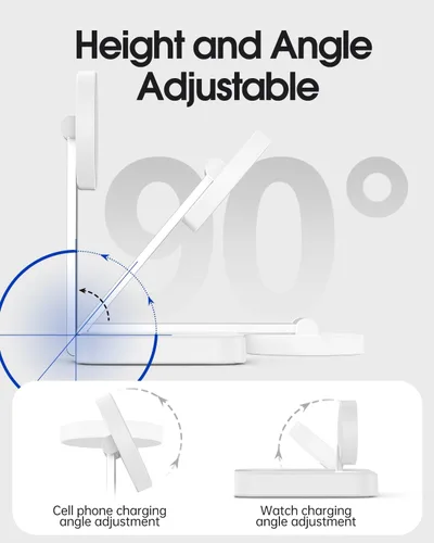 Miniatura 4 de Estación de carga inalámbrica para cargador Magsafe, cargador inalámbrico para iPhone 17/16/15/14/13 Series/Apple Watch/AirPods Pro, soporte