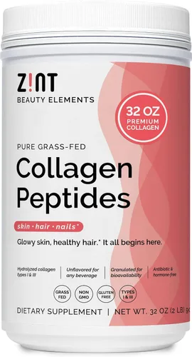 Zint Péptidos de colágeno puro alimentados con pasto, sin sabor, 32 oz (907 g)