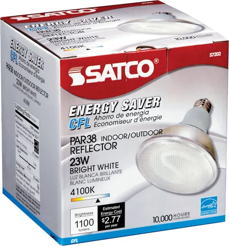 Miniatura 2 de Satco S7202 Base media de 23 vatios PAR38, 4100K, 120V, equivalente a lámpara incandescente de 75 vatios con ubicación húmeda U.L