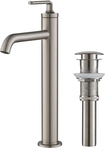 Miniatura 5 de Kraus Ramus Grifo de Fregadero de Una Sola Manija para Baño en Níquel Satinado, FVS-1007SN