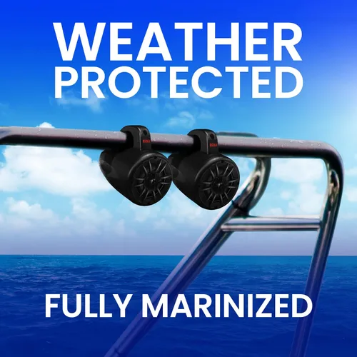 Miniatura 5 de BOSS Audio Systems MRWT40 ATV UTV Marine - Sistema Waketower resistente a la intemperie – Altavoces estéreo de 4 pulgadas, rango completo, 2 vías