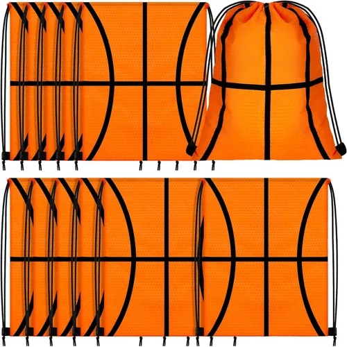 Miniatura 13 de Shappy 12 bolsas de baloncesto con cordón, pequeñas bolsas deportivas a granel, mochila para golosinas para bailes, fiestas de cumpleaños, regalos