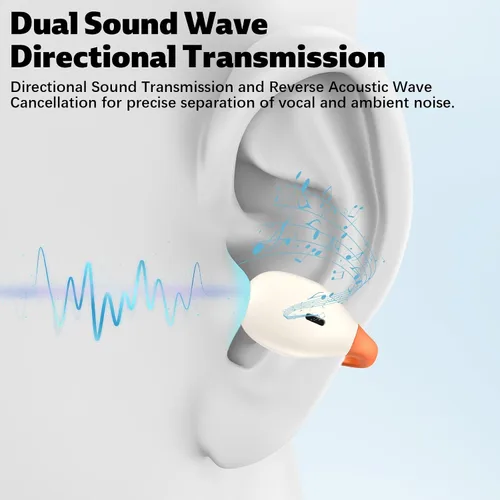 Miniatura 3 de TOPAUX Auriculares inalámbricos de oreja abierta con clip seguro Auriculares deportivos blancos Conducción ósea ligera Auriculares Bluetooth
