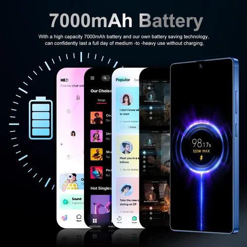 Miniatura 4 de MMY I25 Ultra 5G Unlocked Smartphone,16GB+512GB Fully Cell Phone for Android 14, 6.99" Unlocked Cell Phone, 7000mAh, 68MP+108MP Dual Camera/Dual
