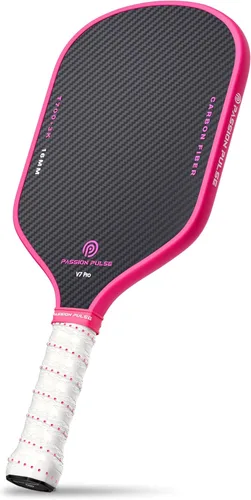 Miniatura 10 de V7 Pro Pala de Pickleball – Palas de Pickleball de Fibra de Carbono Cruda 3K con Núcleo de Polipropileno de 16mm, Mango 3D PulseGrip – Raquetillas
