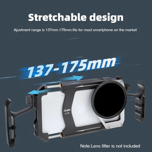 Miniatura 4 de Fotga Estabilizador universal para teléfono inteligente y fotos y video, asas + adaptador de filtro de rosca de 2.638 in para iPhone 17, 16, 15, 14