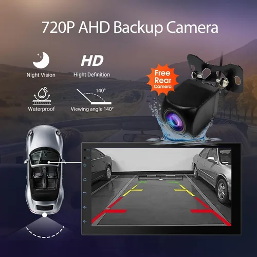 Miniatura 6 de Haudio Estéreo de auto de doble DIN de 7 pulgadas, radio táctil para automóvil con Apple Carplay inalámbrico y Android Auto, Mirror Link, Bluetooth