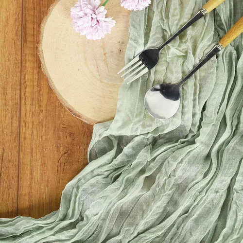 Miniatura 9 de Efavormart - Camino de mesa de gasa verde salvia de 10 pies, tela de gasa de 120 pulgadas para bodas de jardín botánico, eventos de primavera