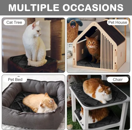 Miniatura 4 de Paquete de 4 Almohadillas Autocalentables para Gatos, Alfombrilla Autocalentable para Perros que Refleja el Calor Corporal, Almohadilla Térmica