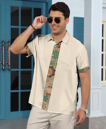 Miniatura 5 de KYKU Hawaiian Shirt for Men: Tropical Summer Beach Short Sleeve Button Down Shirt with Pocket