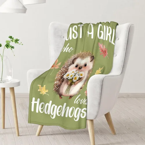 Miniatura 2 de Manta de erizo para regalar – Manta de 30 x 40 pulgadas para niños, manta de felpa suave verde para sofá, oficina