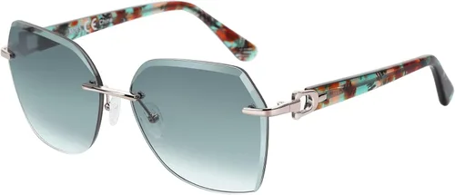 Miniatura 25 de ZENOTTIC Lentes de sol sin montura de gran tamaño para mujer, diseño geométrico de corte de diamante, lentes degradados, protección UV, tonos de moda