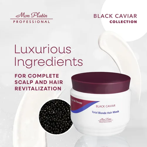 Miniatura 6 de Mascarilla para el cabello rubio caviar negro, tratamiento hidratante intensivo para cabello rubio, decolorado o tratado con color, fórmula Negro