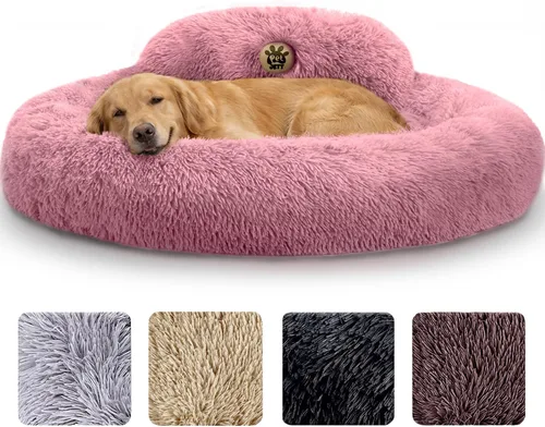 Miniatura 17 de PetJett - Cama calmante para perros pequeños, camas en forma de dona de 23 pulgadas, antideslizante y lavable, cama para mascotas de piel sintética