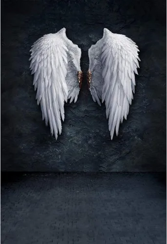Miniatura 3 de AOFOTO Fondo de pared de 3 x 5 pies, diseño de alas de ángel, fondo de fotografía de pared para niños, niñas, niños, adultos, retrato artístico