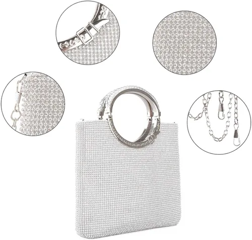 Miniatura 5 de KISSCHIC Bolsos de embrague para mujer bolso de cristal Rhinestone noche embrague bolsas para fiesta boda