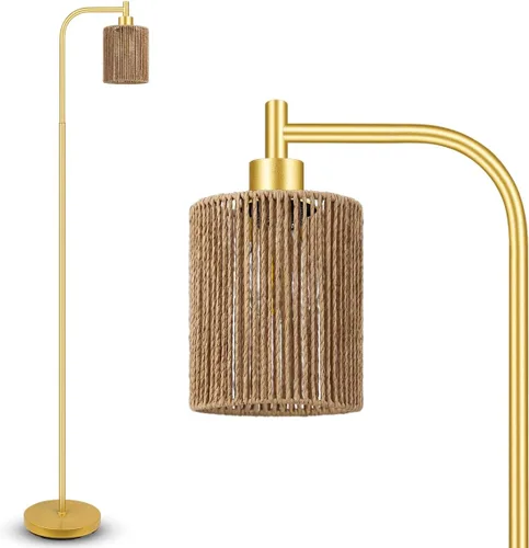 Miniatura 11 de Lámpara de pie regulable BoostArea, lámpara de pie con pantalla de vidrio, bombilla LED de 6 W incluida, lámpara de pie moderna, lámpara LED Vidrio