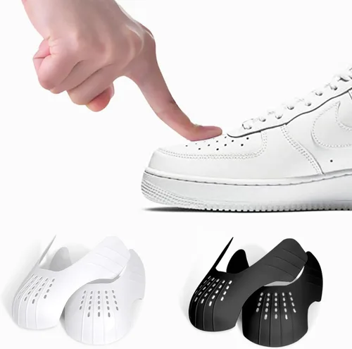 Miniatura 7 de 6 pares de protectores de arrugas para zapatillas: Air Force 1, Jordan 1, Jordan 4, Dunks y más, talla 3-15, Negro + Blanco