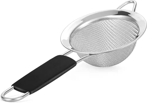 Colador de malla fina, tamiz redondo de 3.4 pulgadas, coladores de té para té suelto, colador de café, colador de alimentos, colador de jugo y mucho