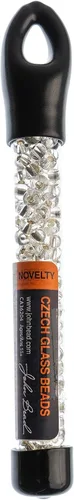 Miniatura 2 de John Bead Cuentas de cristal checo con forro de plata 4/0 para manualidades de joyería, vial de 0.78 oz Forro de cristal plateado