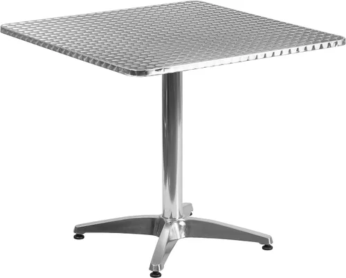 Miniatura 7 de Flash Furniture - Mesa cuadrada de aluminio de 27.5 pulgadas de grado comercial Mellie para interiores y exteriores con base