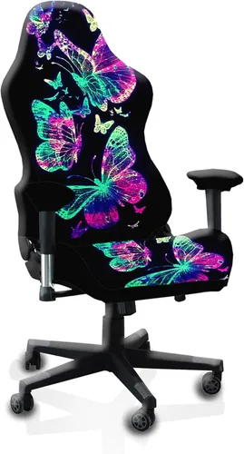 Miniatura 13 de Fundas para Sillas Gaming Fundas Deslizables, Impresión 3D Elástica Extensible para Asiento de Silla Gaming Reclinable de Computadora con Funda