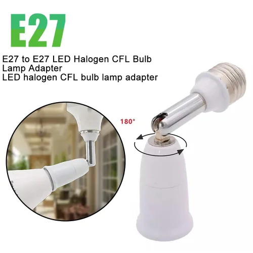 Miniatura 4 de Extensor de enchufe de luz E26/E27, adaptador de enchufe de bombilla de 5.5 pulgadas, flexible, ajustable, 180°, flexible, flexible, flexible