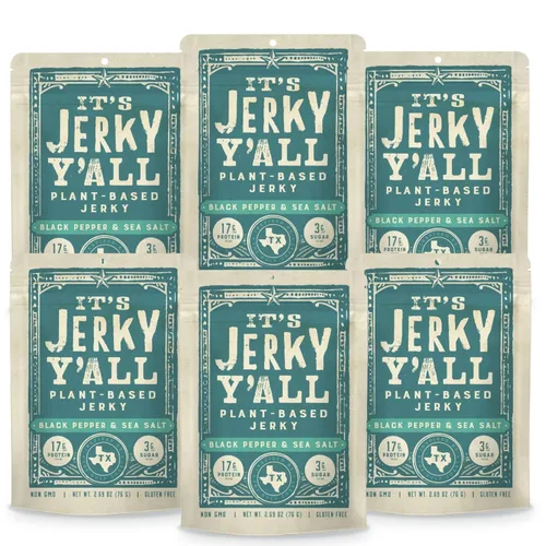 Miniatura 16 de It's Jerky Y'all - Plant Protein Jerky - The Smarter Jerky 16-19g Protein + 8-10g Fiber Per Bag Non-GMO, No Cholesterol, Born in Texas