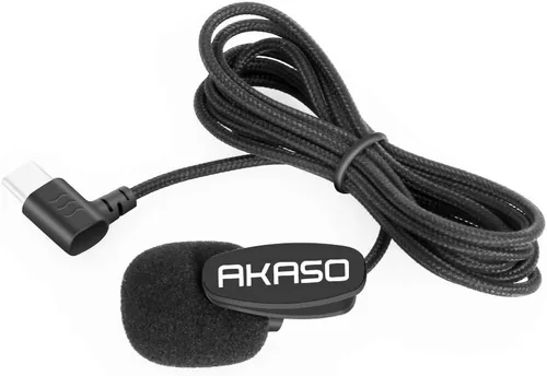 AKASO Micrófono externo Brave 7/Brave 8/Brave 6 Plus solo cámara de acción (puerto tipo C)