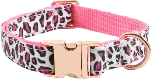 Miniatura 18 de Collar de perro con hebilla de metal, duradero y ajustable, suave para perros pequeños, medianos y grandes 03-flor5