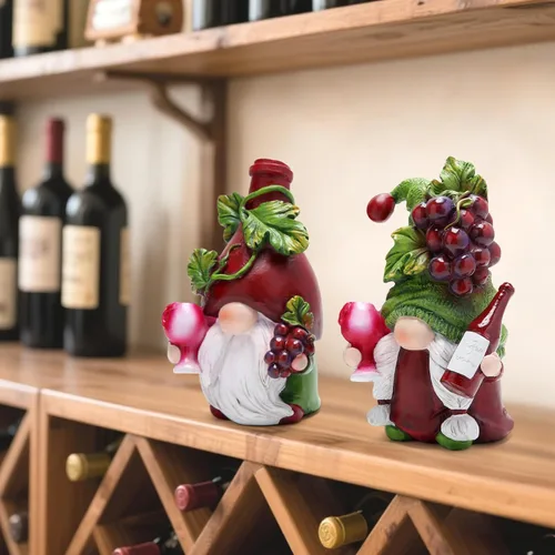 Miniatura 7 de Hodao Gnomos de café de resina con taza, decoración de bar y hogar estilo nórdico, figuras coleccionables de 4.1 pulgadas, estatua sueca hecha a