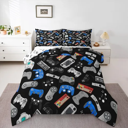 Erosebridal Juego de Edredón para Adolescentes con Gamepad, Edredón Moderno para Gamers de Plumón Tamaño Twin para Niños Varones Niños Jóvenes,