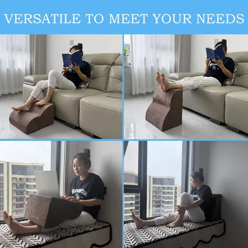 Miniatura 7 de Reposapiés para debajo del escritorio en el trabajo. Taburete de tres niveles multifuncional, con reposapiés lavable. para debajo del escritorio