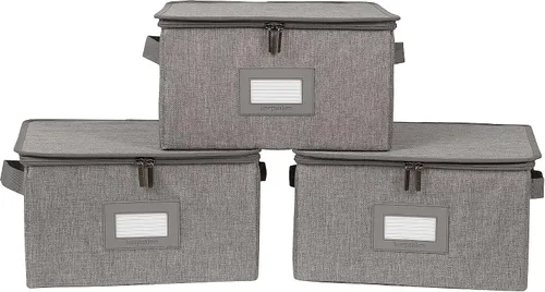 Miniatura 17 de Covermates Keepsakes - Juego de cajas de almacenamiento con cierre de cremallera, paquete de 3 cubos organizadores de poliéster resistente, diseño