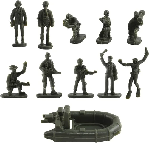Miniatura 5 de deAO Portaaviones de juguete con soldados del ejército a escala, aviones de guerra, buques de guerra, vehículos militares, acorazados, aviones