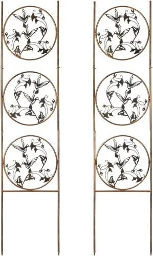 SUNNYPARK Juego de 2 enrejados de jardín de metal para colibríes para plantas trepadoras, enrejado decorativo para verduras y flores enredaderas