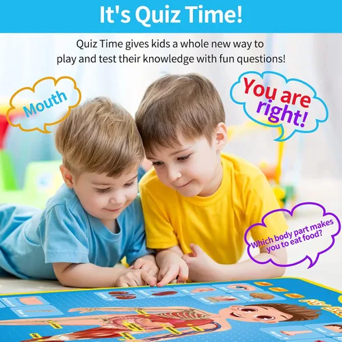 Miniatura 5 de My Body - Póster educativo interactivo para niños pequeños y niños para aprender partes del cuerpo, órganos, músculos y huesos, 16 x 22 pulgadas
