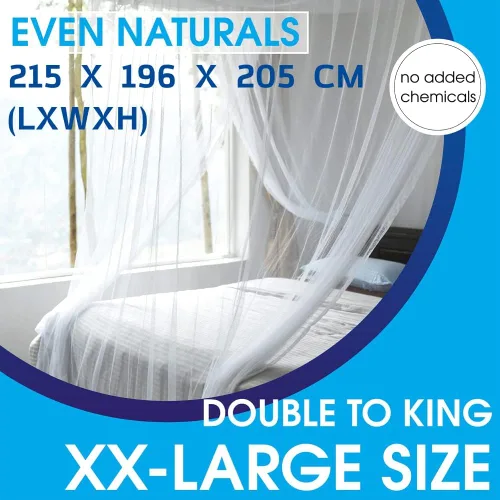 Miniatura 2 de EVEN NATURALS Mosquitera de lujo para cama doble a King Size con dosel Casa de malla para acampar Malla más fina – 300 agujeros por pulgada