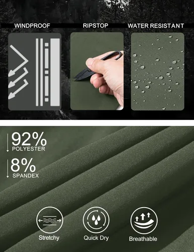 Miniatura 4 de MAGCOMSEN Pantalones de nieve para hombre, resistentes al agua, con forro polar, 5 bolsillos con cremallera, para invierno, snowboard, senderismo