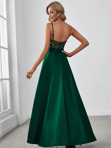 Miniatura 2 de Ever-Pretty Vestido de fiesta largo con cuello en V para mujer, 0667