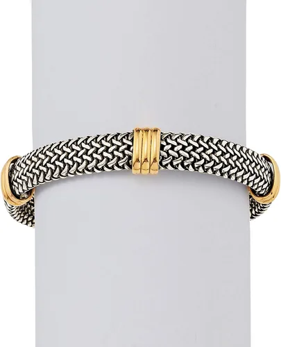 Miniatura 8 de Ross-Simons Italian Sterling Silver and 18kt Bonded Gold Woven Bracelet