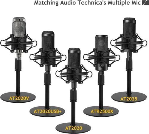 Miniatura 3 de Audio Technica Soporte de micrófono AT2020 con parabrisas de espuma de montaje de choque, soporte de micrófono AT2020 con soporte de choque