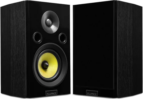 Fluance Altavoces de sonido envolvente de 2 vías de alta fidelidad para escuchar estéreo de 2 canales o sistema de cine en casa, color negro Negro