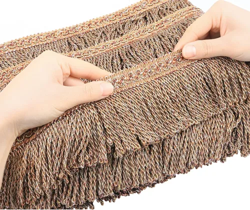 Miniatura 18 de Cortina de flecos de lingotes de 5 yardas/2.5 pulgadas, adornos de tela con flecos para el hogar, accesorios de costura para manualidades, ropa