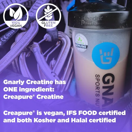 Miniatura 3 de Gnarly Nutrition Creatina en polvo – Creapure, suplemento de creatina vegana – Certificado NSF Sport – Recuperación optimizada – Nutrición deportiva